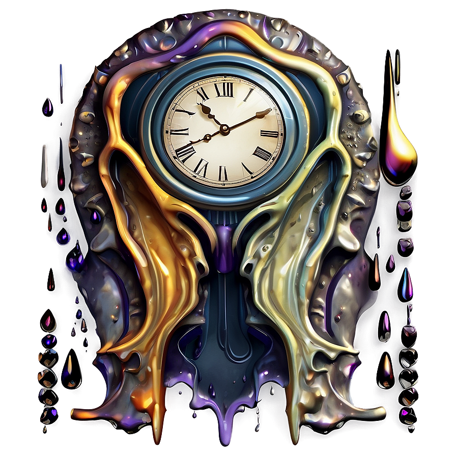 Fantasy Melting Clock Artwork Png 06282024