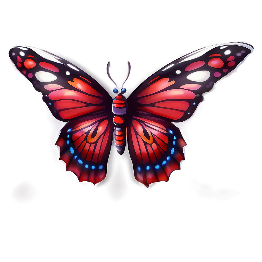 Fantasy Red Butterfly Png Rvp24