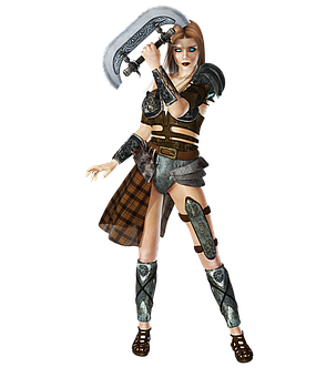 Fantasy Warrior Womanwith Axe