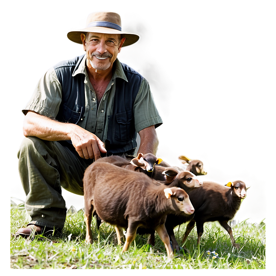 Farmer And Animals Png Pqn79