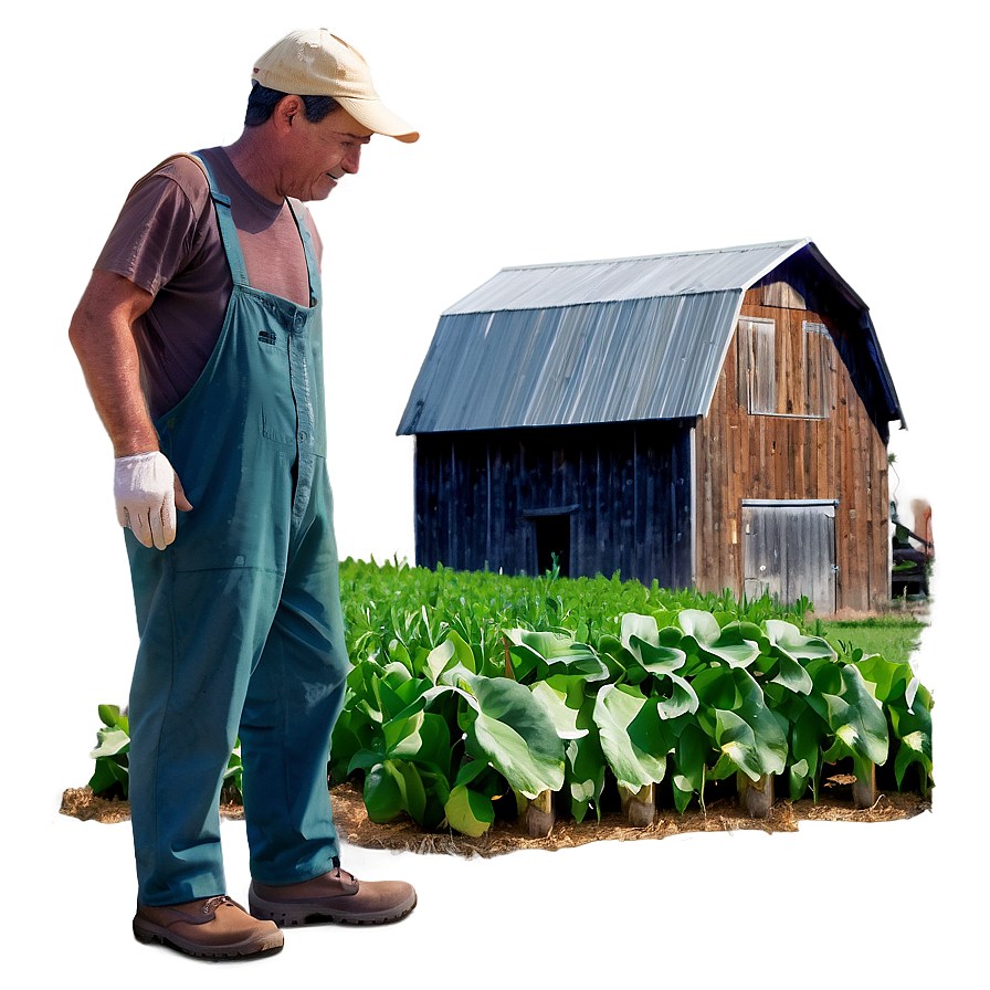 Farmer And Barn Png 05242024