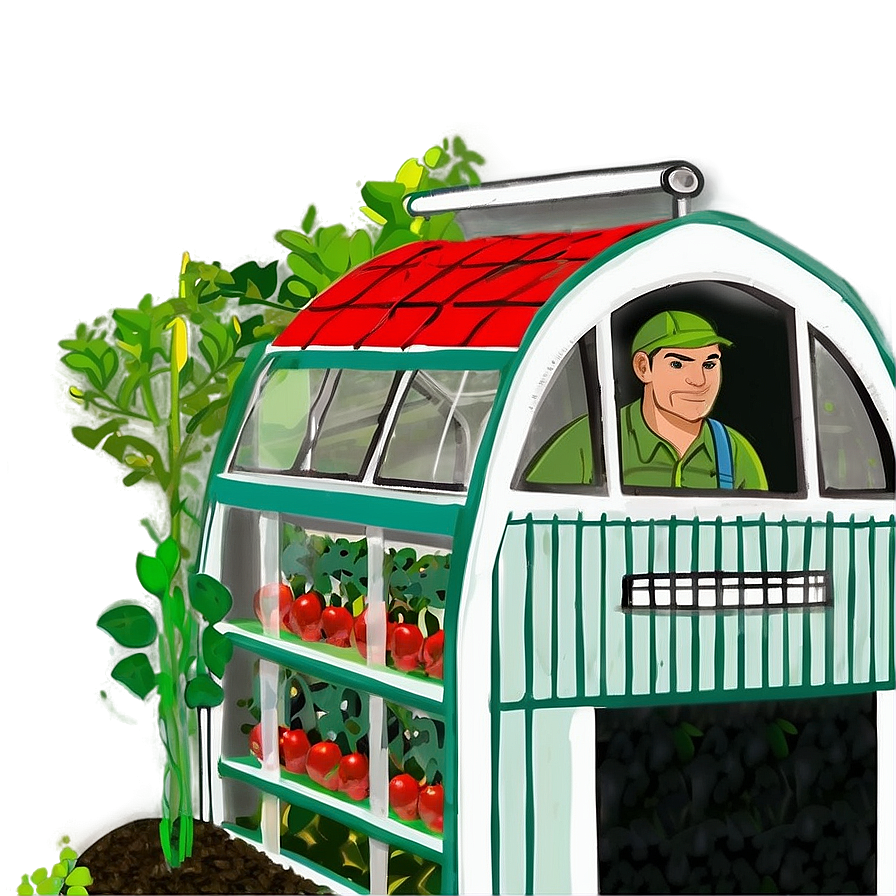 Farmer And Greenhouse Png Pfa