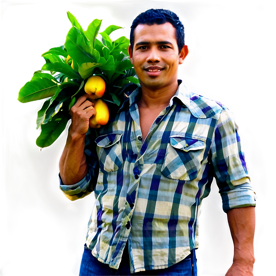 Farmer In Orchard Png Rvp