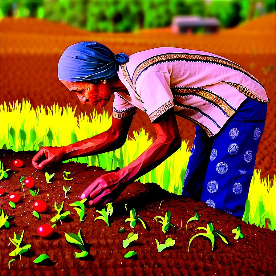 Farmer Sowing Seeds Png 05242024