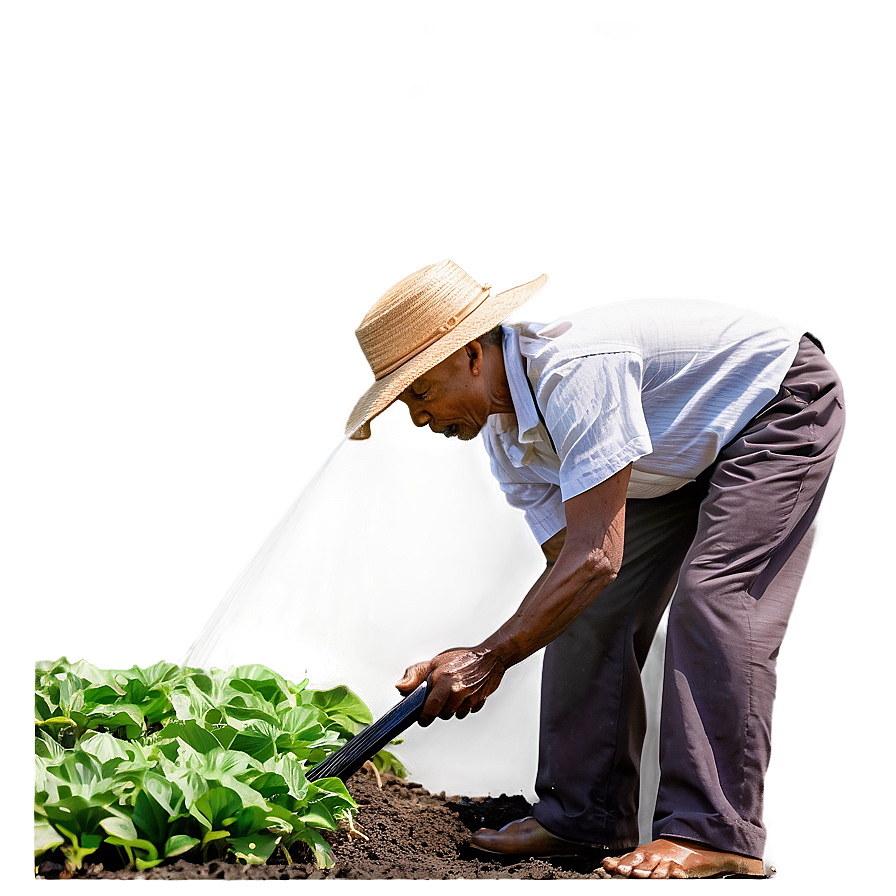 Farmer Watering Plants Png 05242024