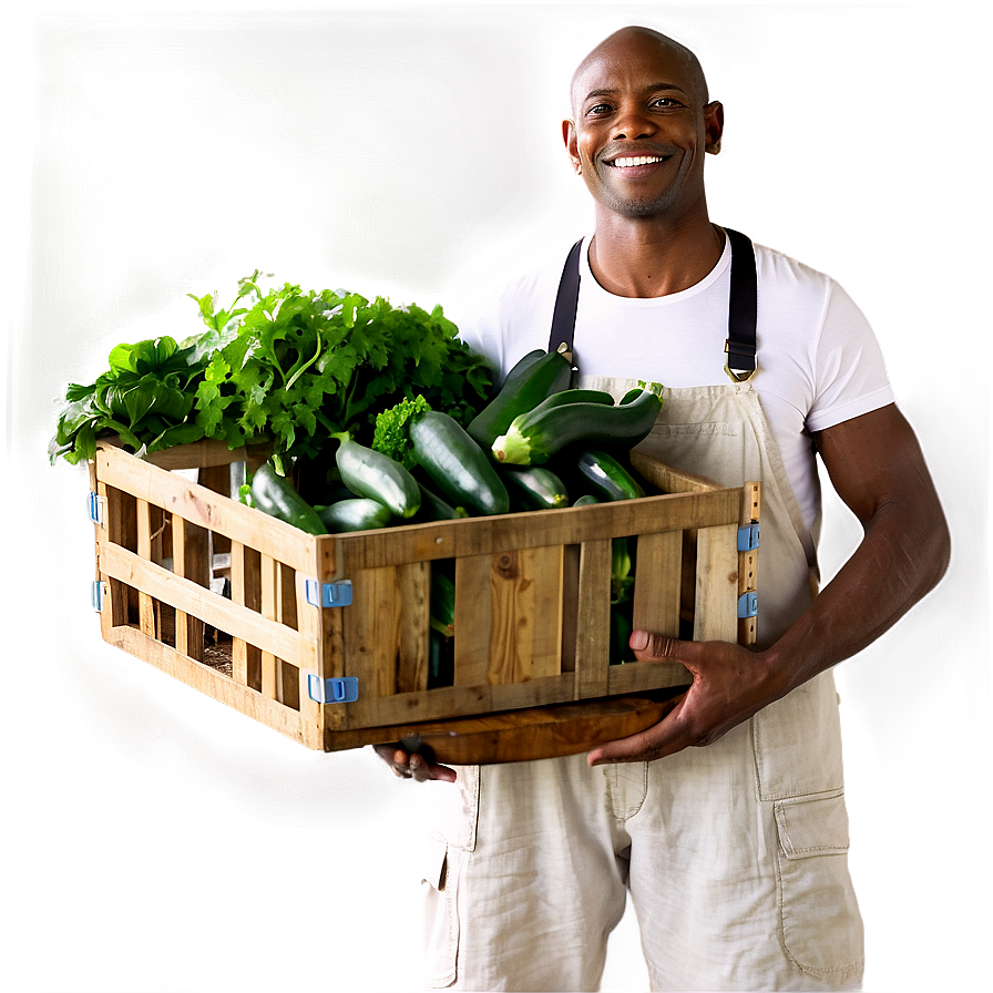 Farmer With Organic Produce Png Jhq79