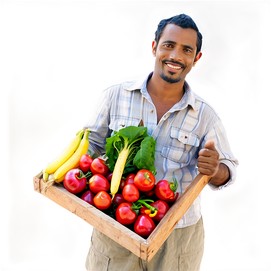 Farmer With Organic Produce Png Wbw85