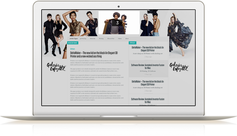 Fashion Blog Layout Previewon Laptop