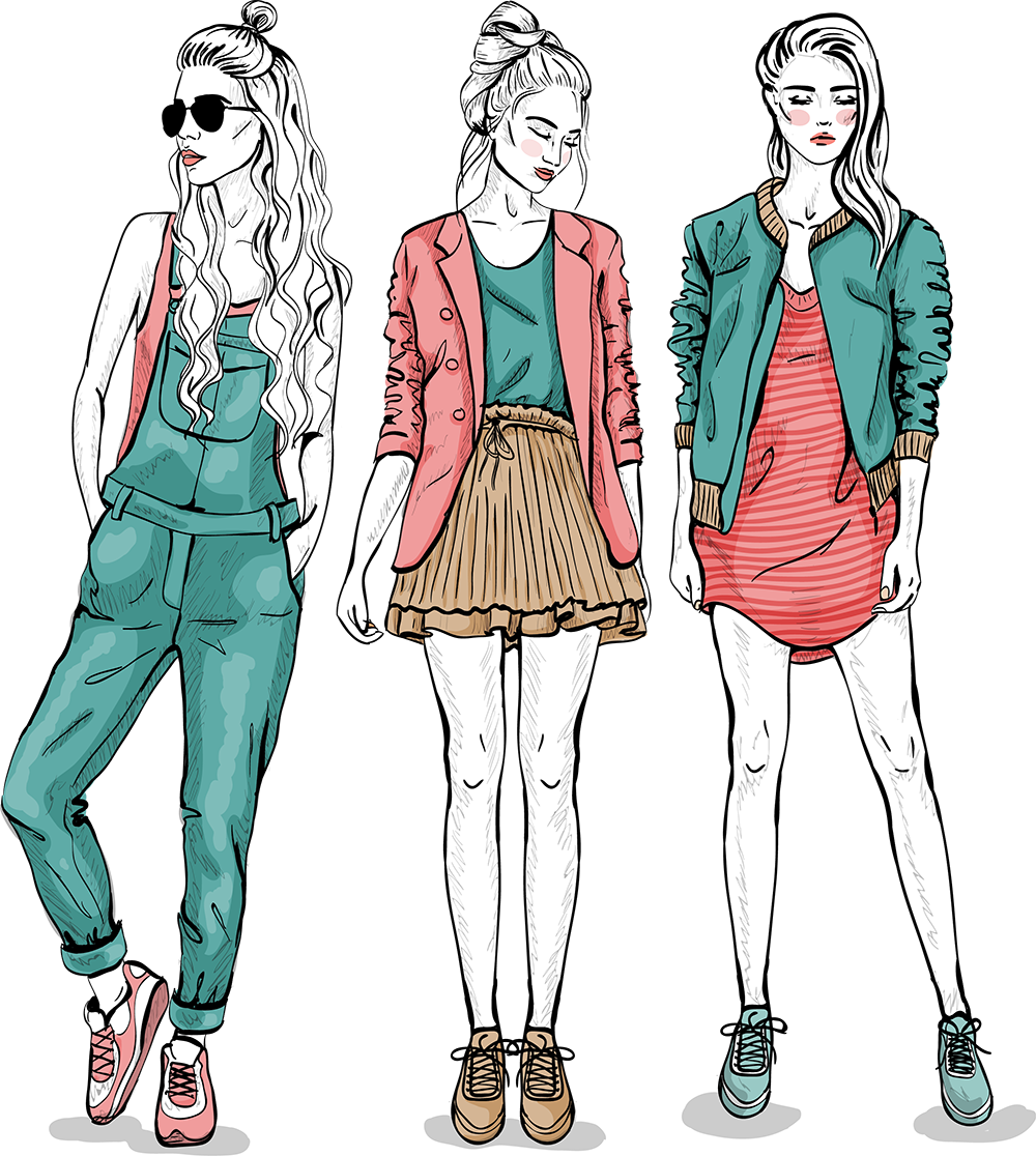 Fashionable_ Illustrated_ Women_ Posers