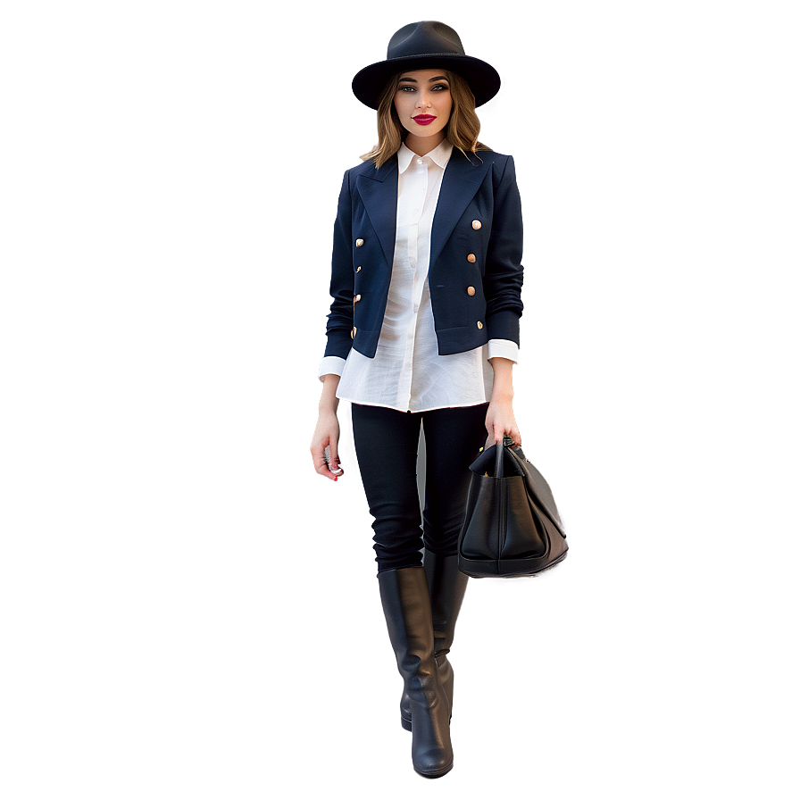 Fashionable Parisian Outfit Png Nad82