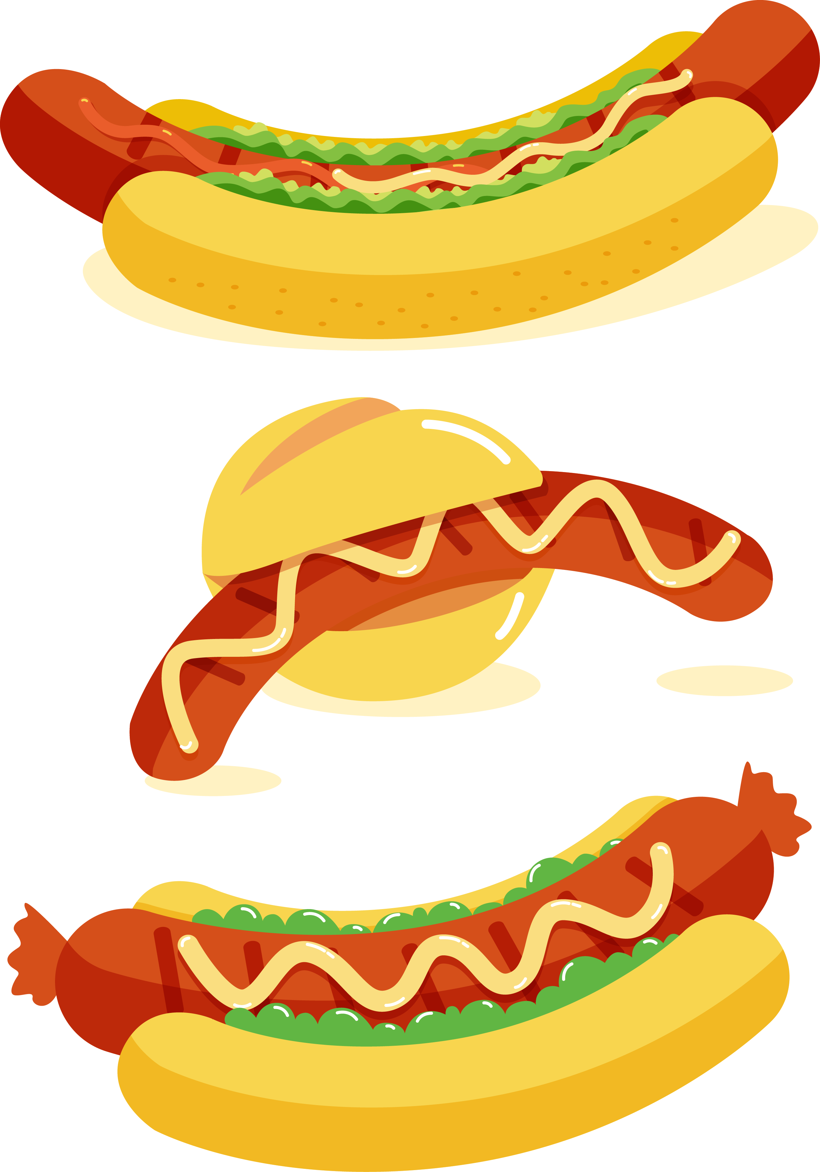 Fast Food Hot Dogsand Burger Illustration