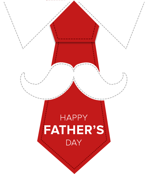 Fathers Day Red Tie Mustache Card