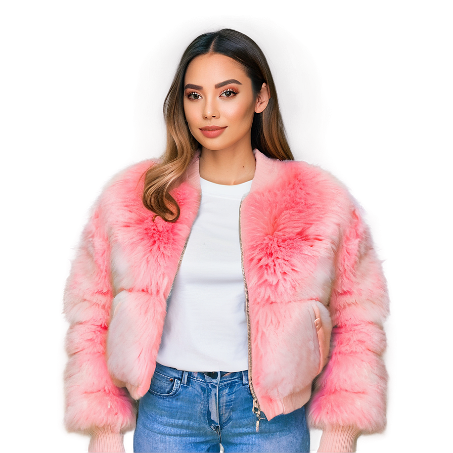 Faux Fur Bomber Jacket Png Cnm6