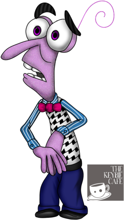 Fearful Purple Cartoon Character