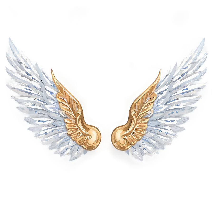 Feathered White Wings Design Png Jts76