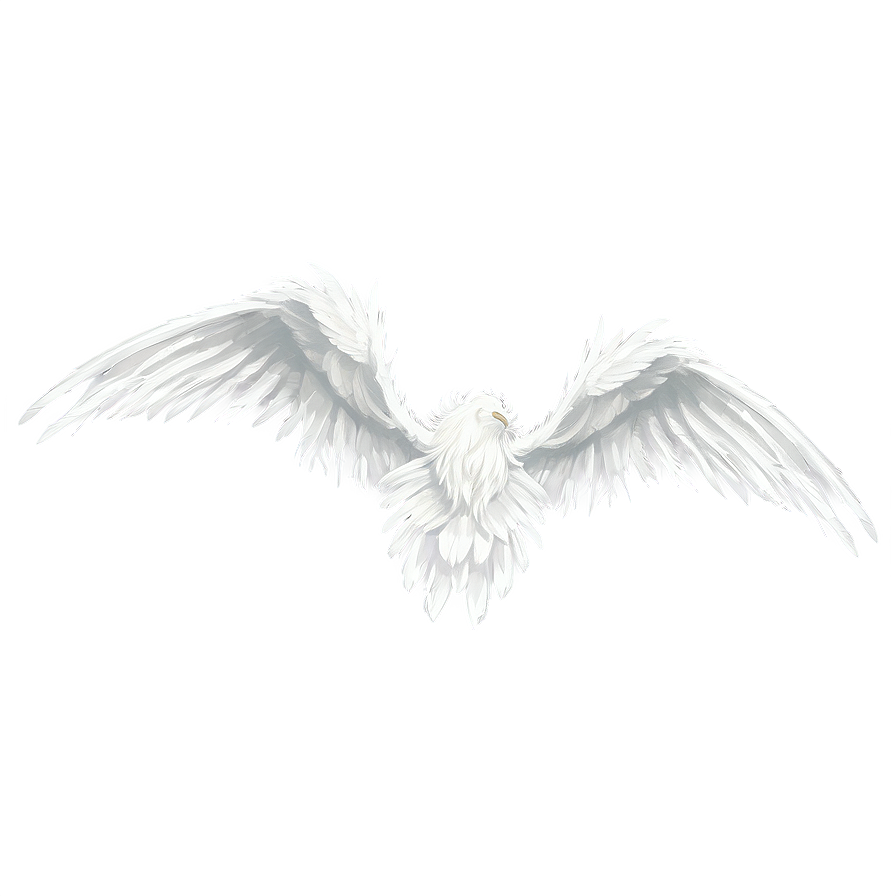 Feathered White Wings Design Png Psx