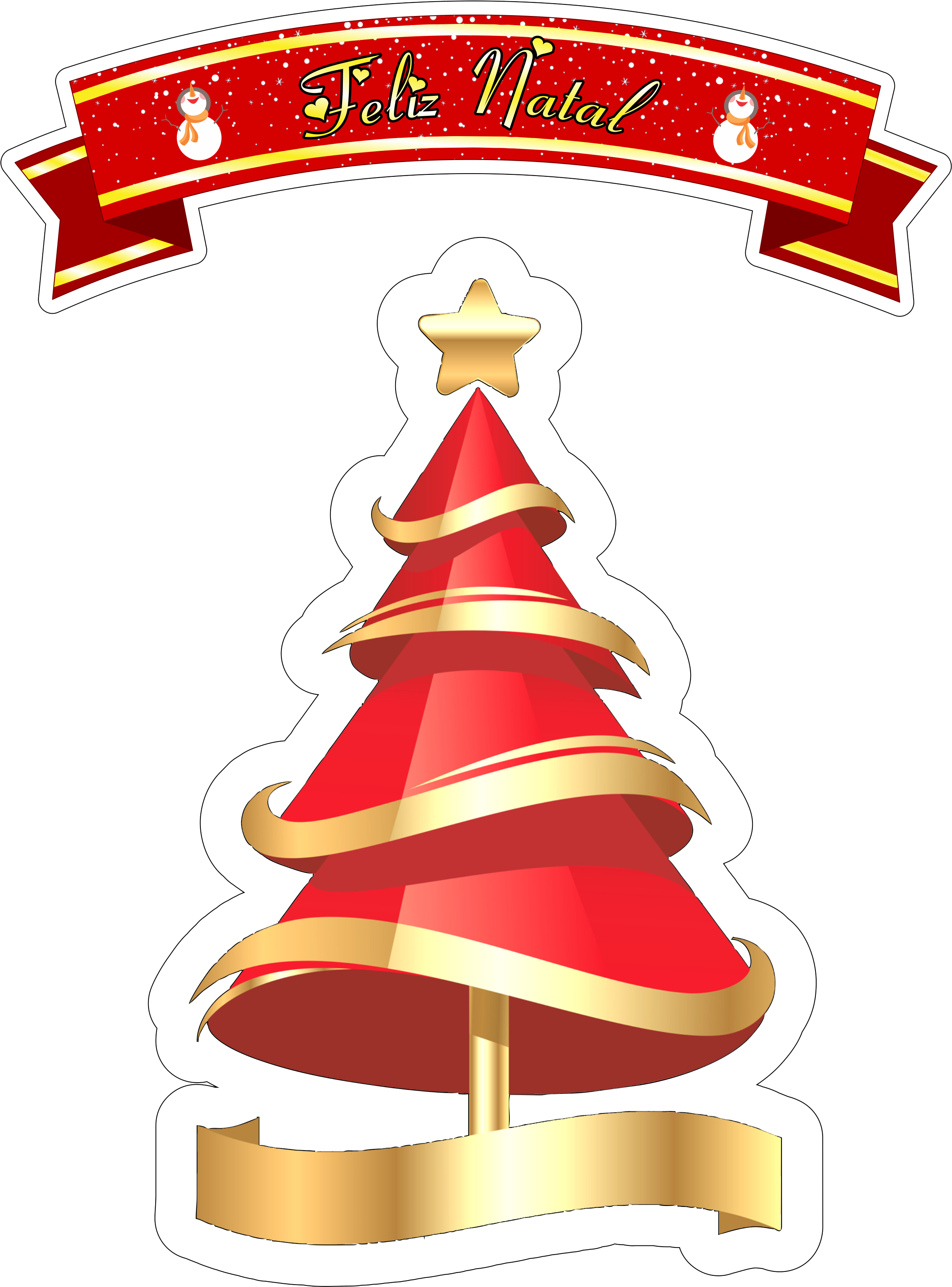 Feliz Natal Red Christmas Tree Graphic