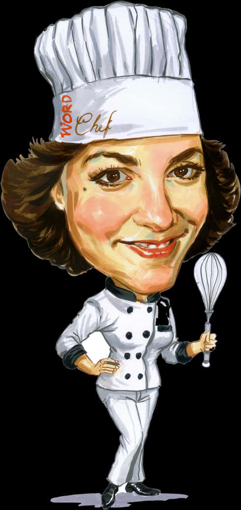 Female Chef Caricature Artwork