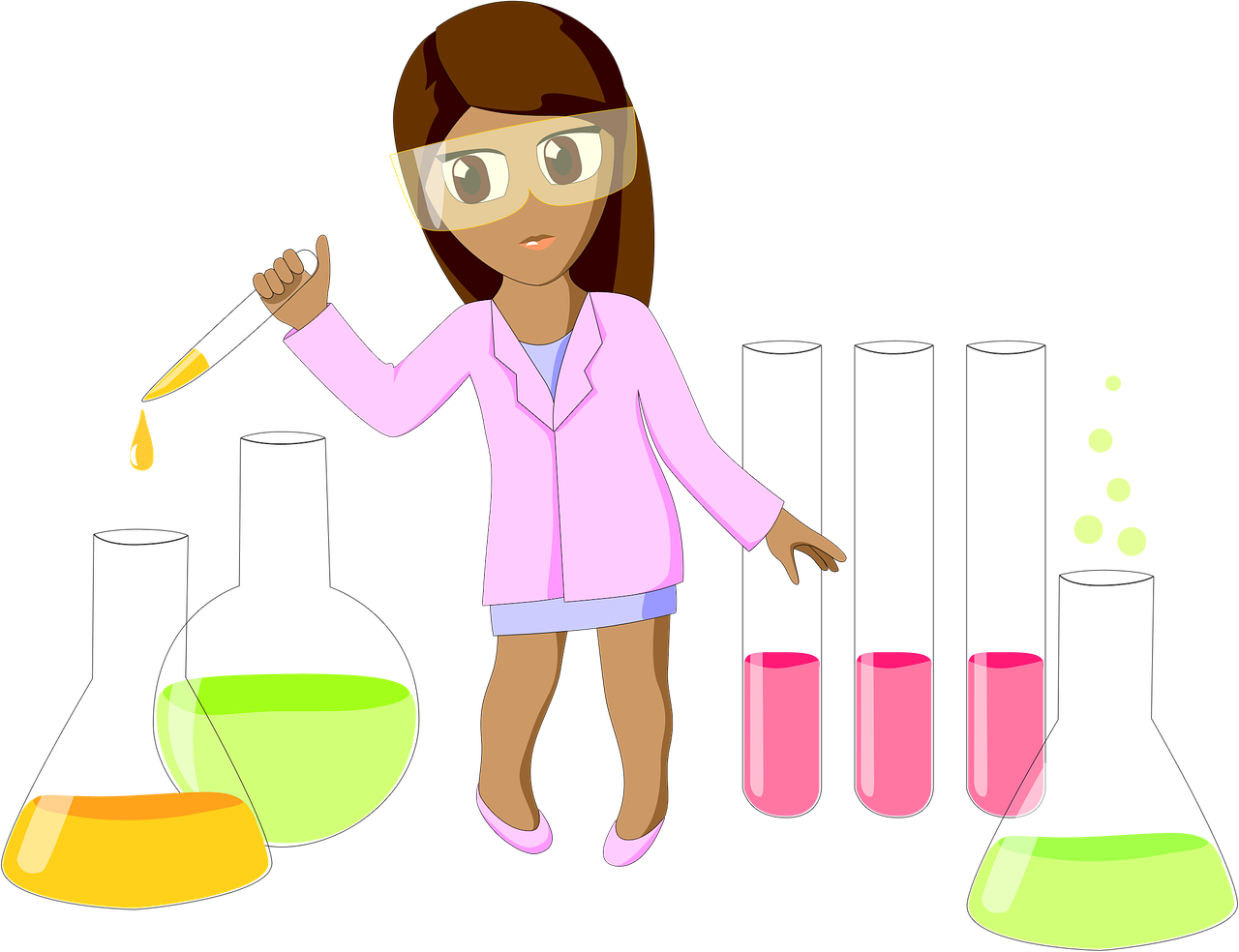 Female Chemist Conducting Experiment