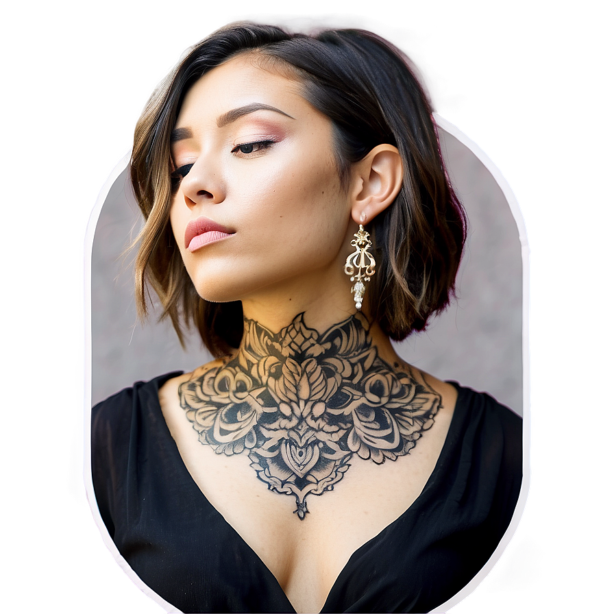 Female Neck Tattoo Styles Png 82