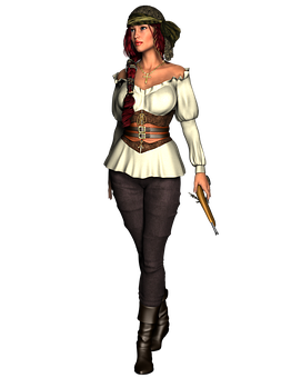 Female Pirate Character3 D Model