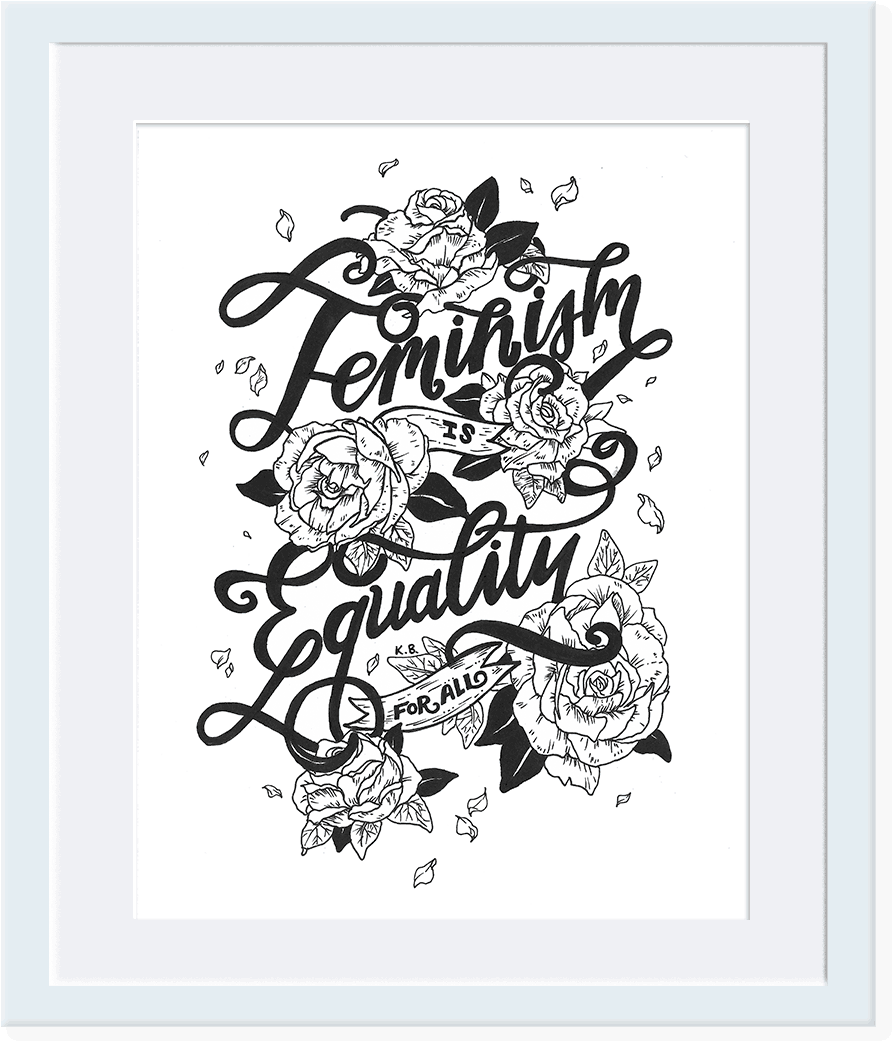 Feminism Equality Floral Artwork