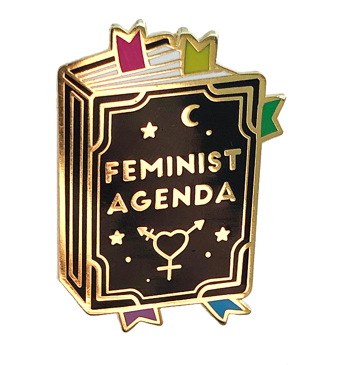 Feminist Agenda Book Enamel Pin