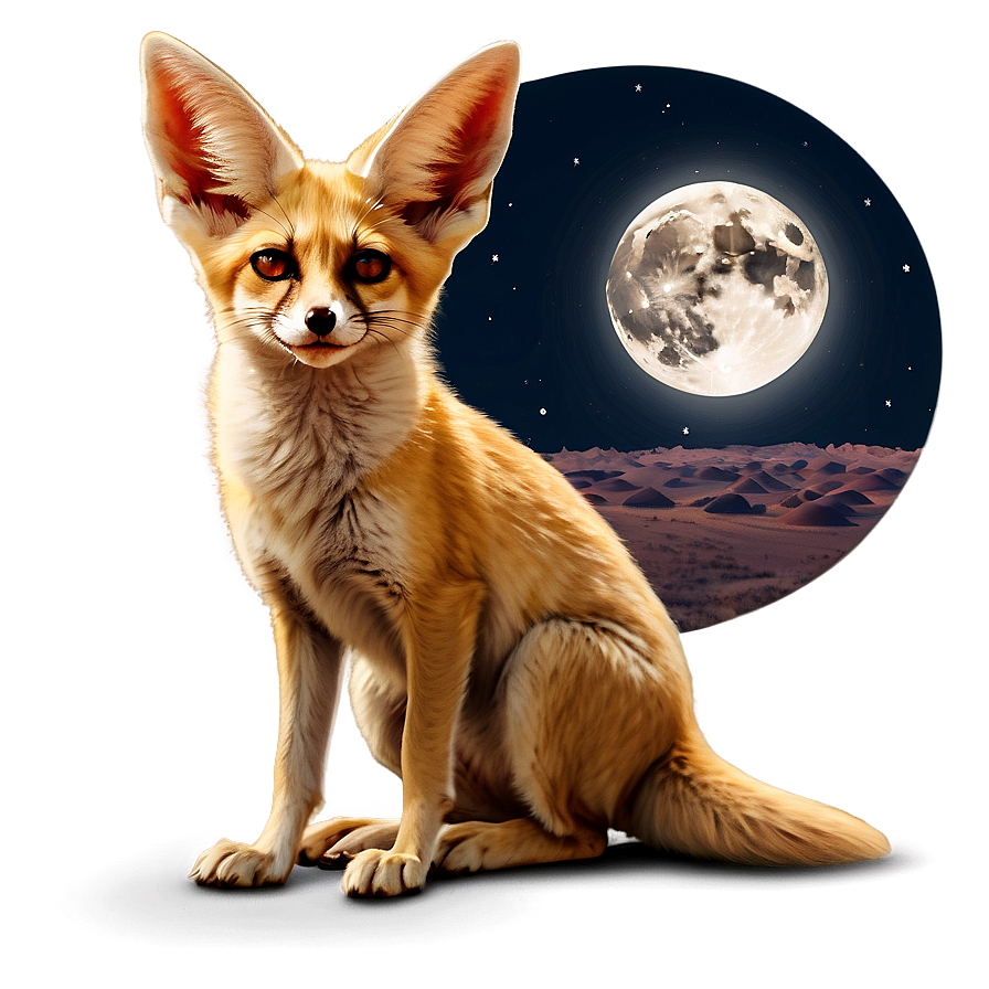 Fennec Fox In Moonlight Png 06262024