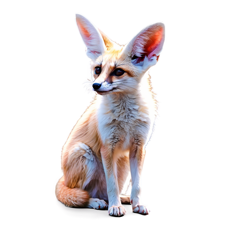 Fennec Fox With Sun Rays Background Png 06262024