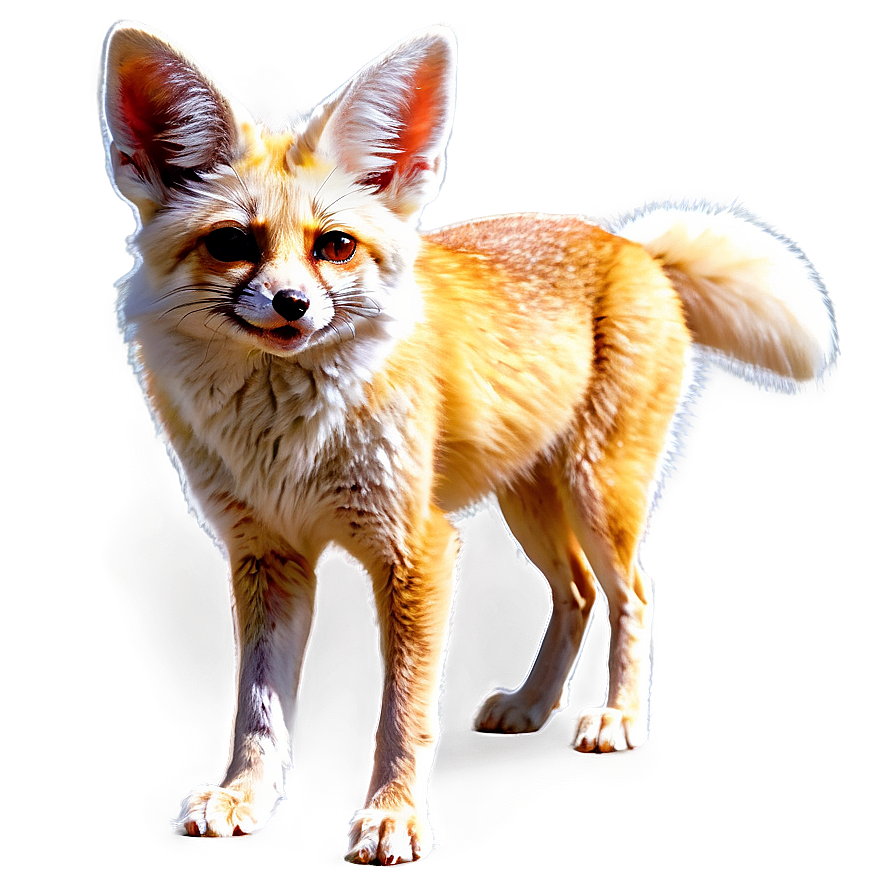 Fennec Fox With Sun Rays Background Png Ckw