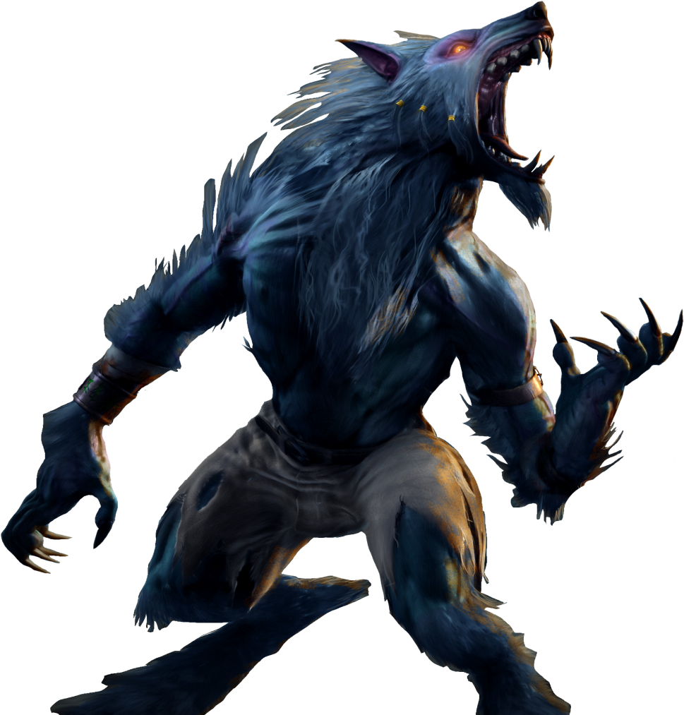 Ferocious Blue Werewolf Artwork