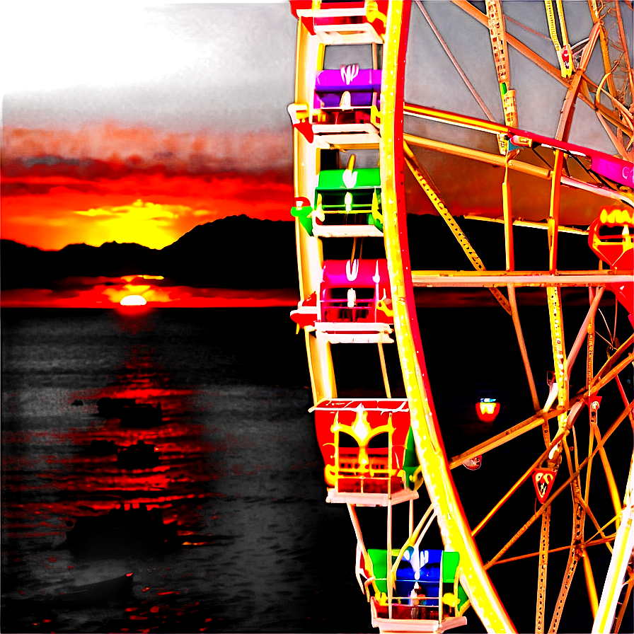 Ferris Wheel Sunset Romance Png 06122024