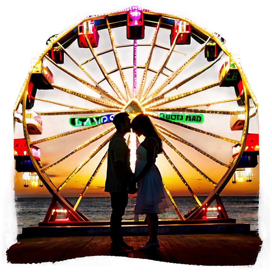 Ferris Wheel Sunset Romance Png 06122024