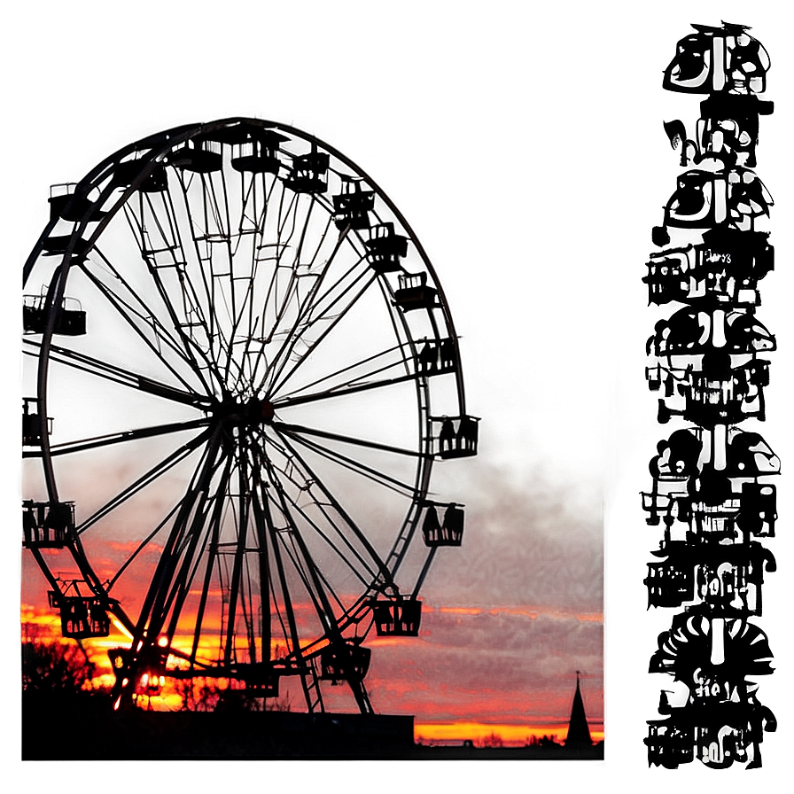 Ferris Wheel Sunset Silhouette Png Dwu79