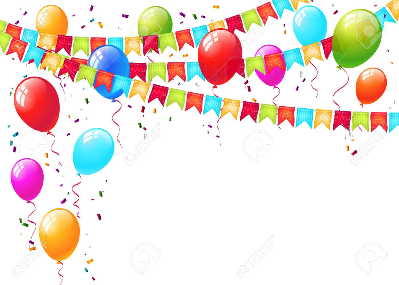 Festive Balloonsand Banners Background