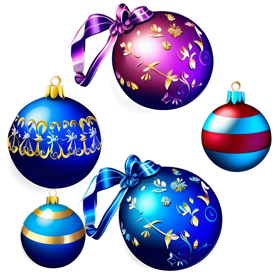 Festive Baubles Clipart Png 06292024