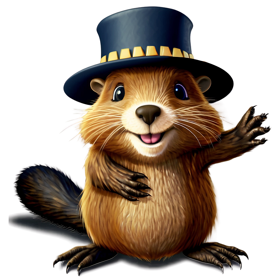 Festive Beaver With Hat Png 05242024