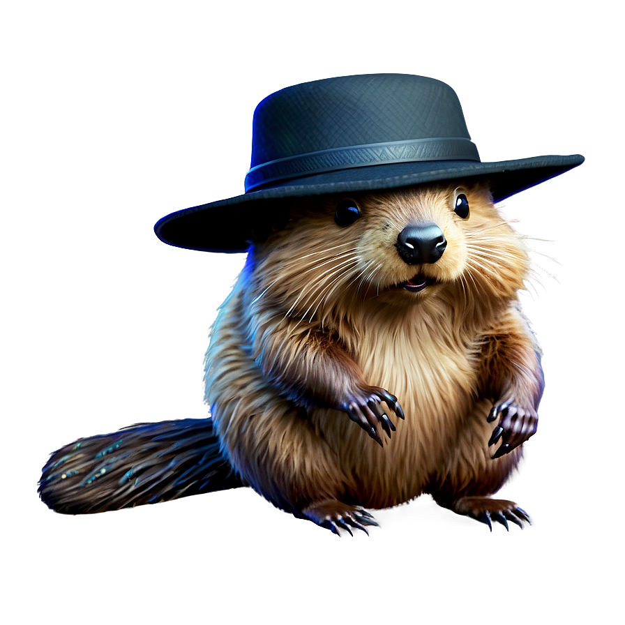 Festive Beaver With Hat Png Euy72