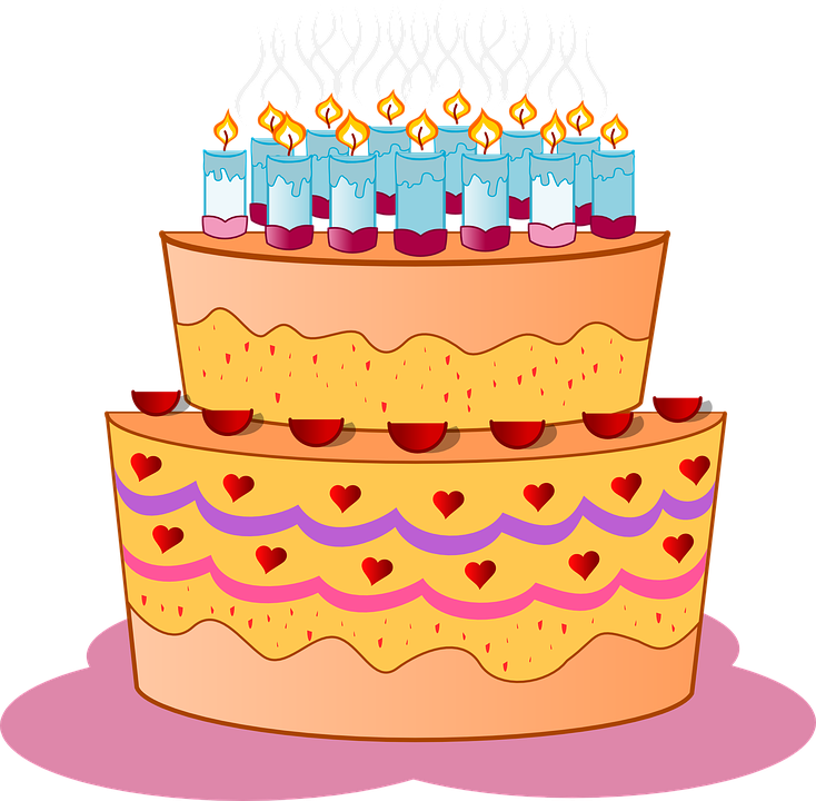 Festive Birthday Cake Illustration