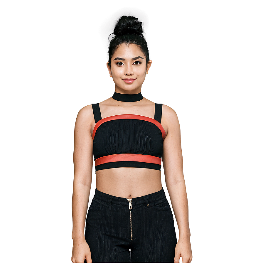 Festive Black Crop Top Png Yij