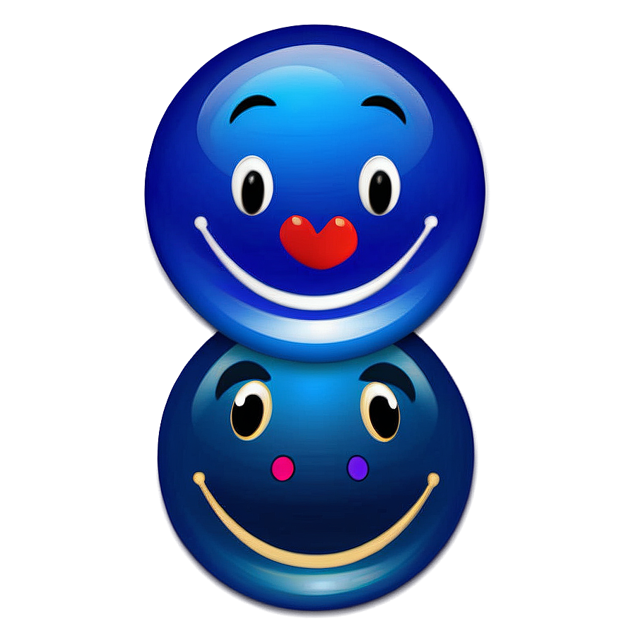 Festive Blue Emojis Png Pack Rwj57