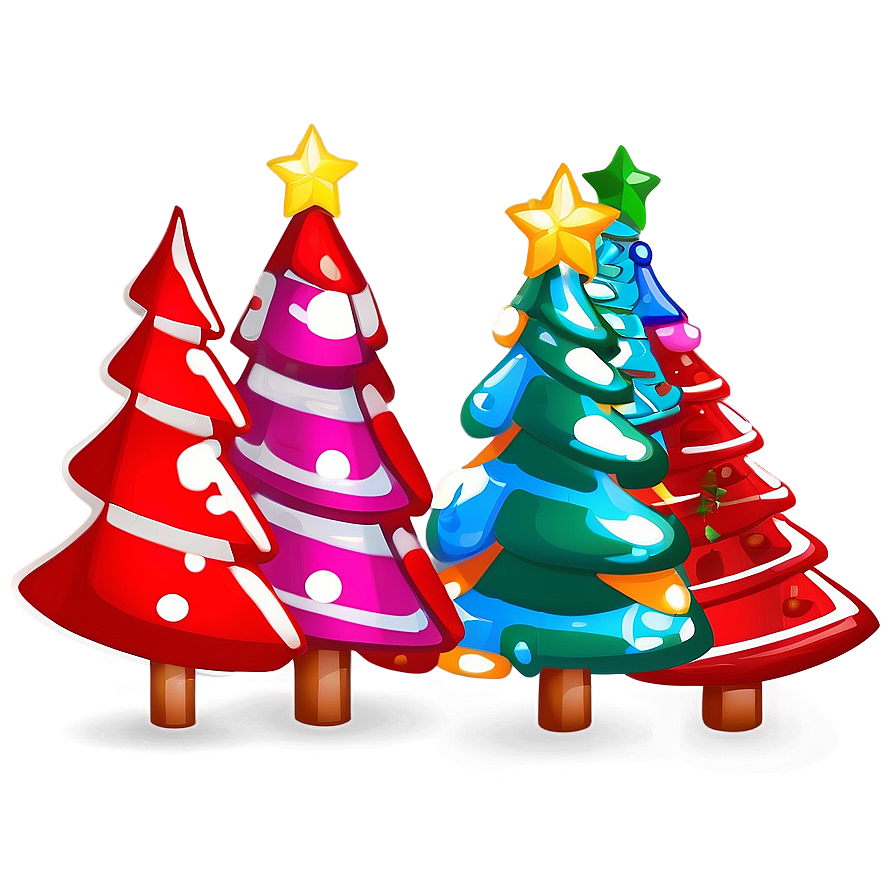 Festive Cartoon Christmas Tree Png Aqn