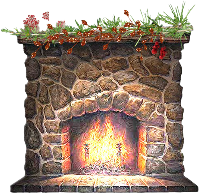 Festive Christmas Fireplace Clipart