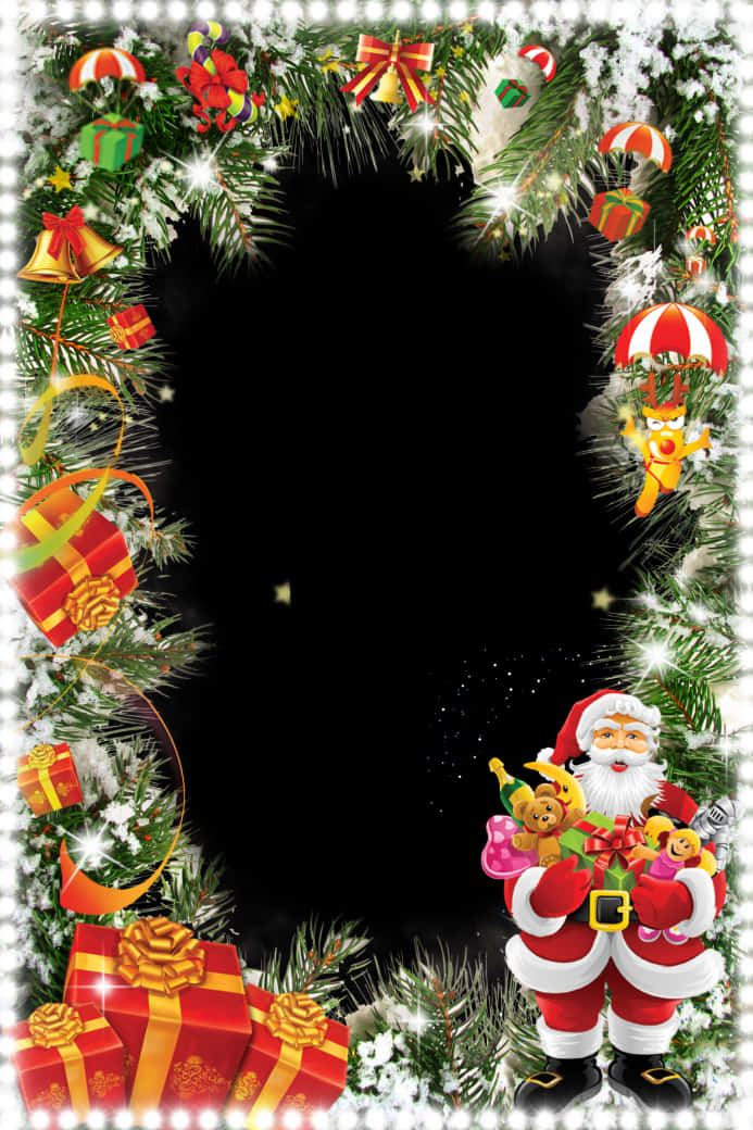 Festive Christmas Framewith Santa Clause