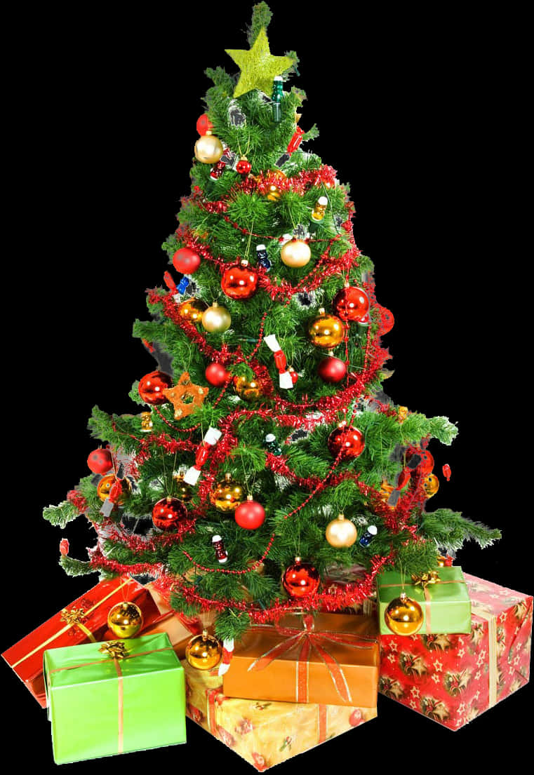 Festive Christmas Tree With Gifts.jpg