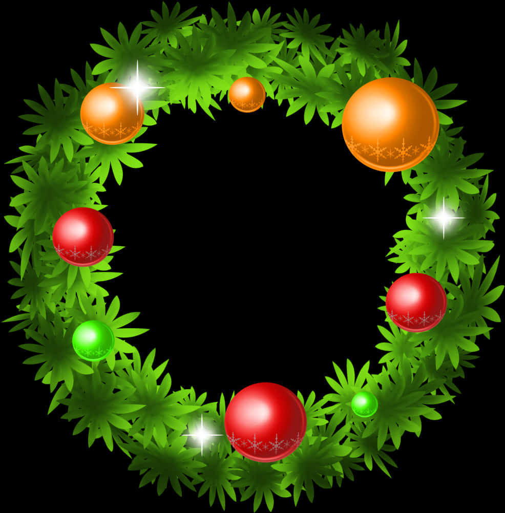 Festive Christmas Wreathwith Ornaments