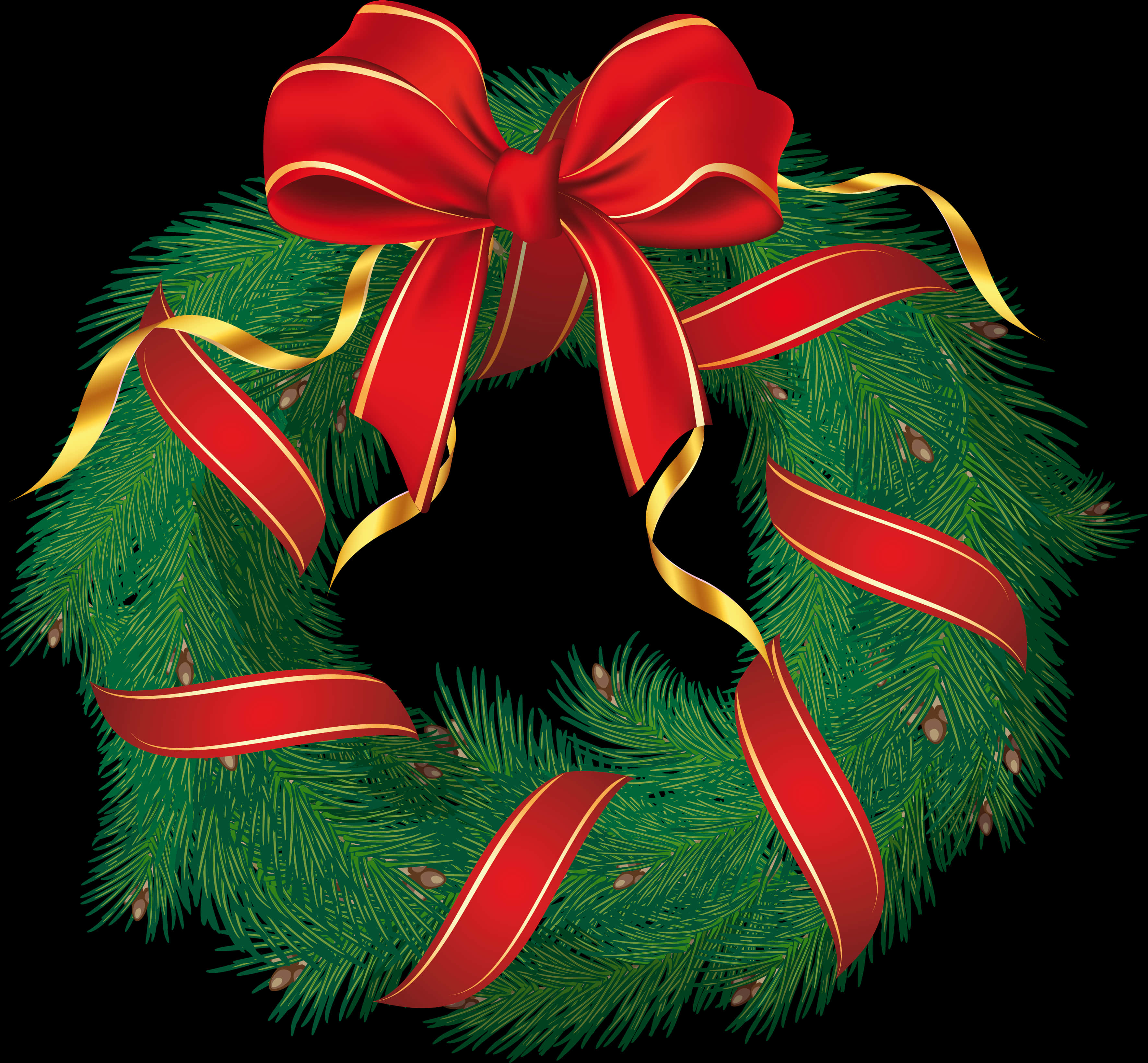 Festive Christmas Wreathwith Red Bow