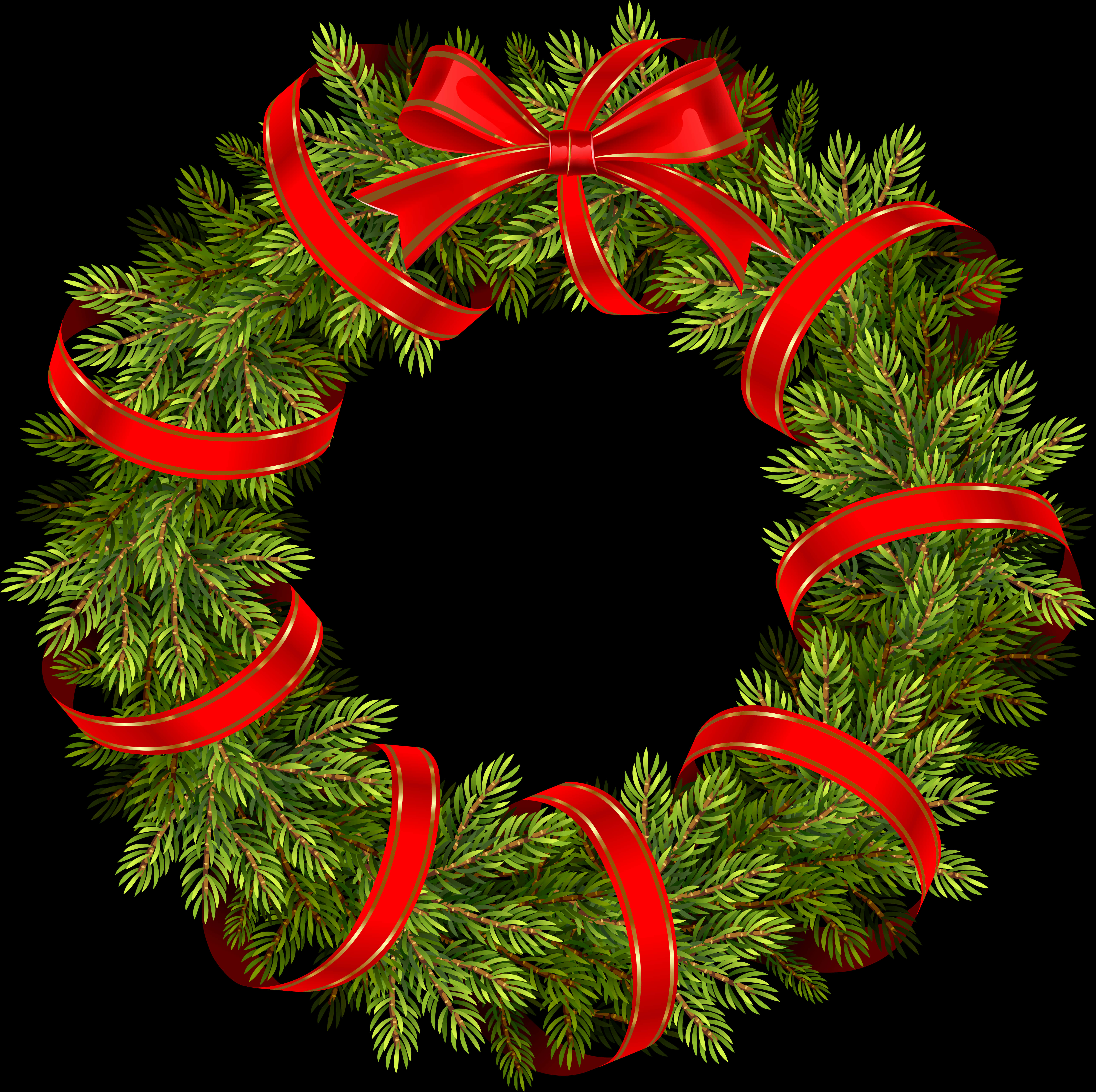 Festive Christmas Wreathwith Red Bow