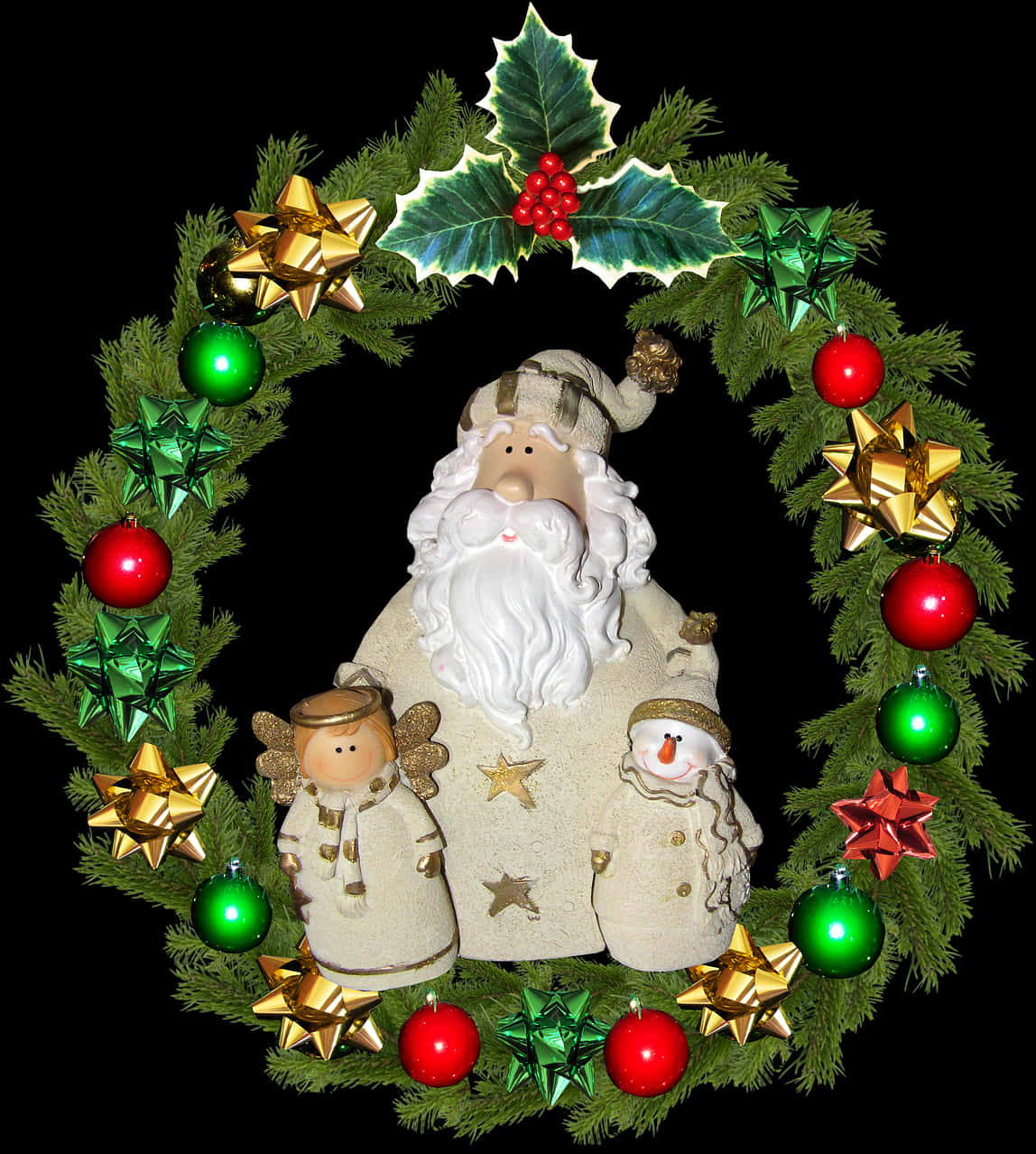 Festive Christmas Wreathwith Santaand Friends