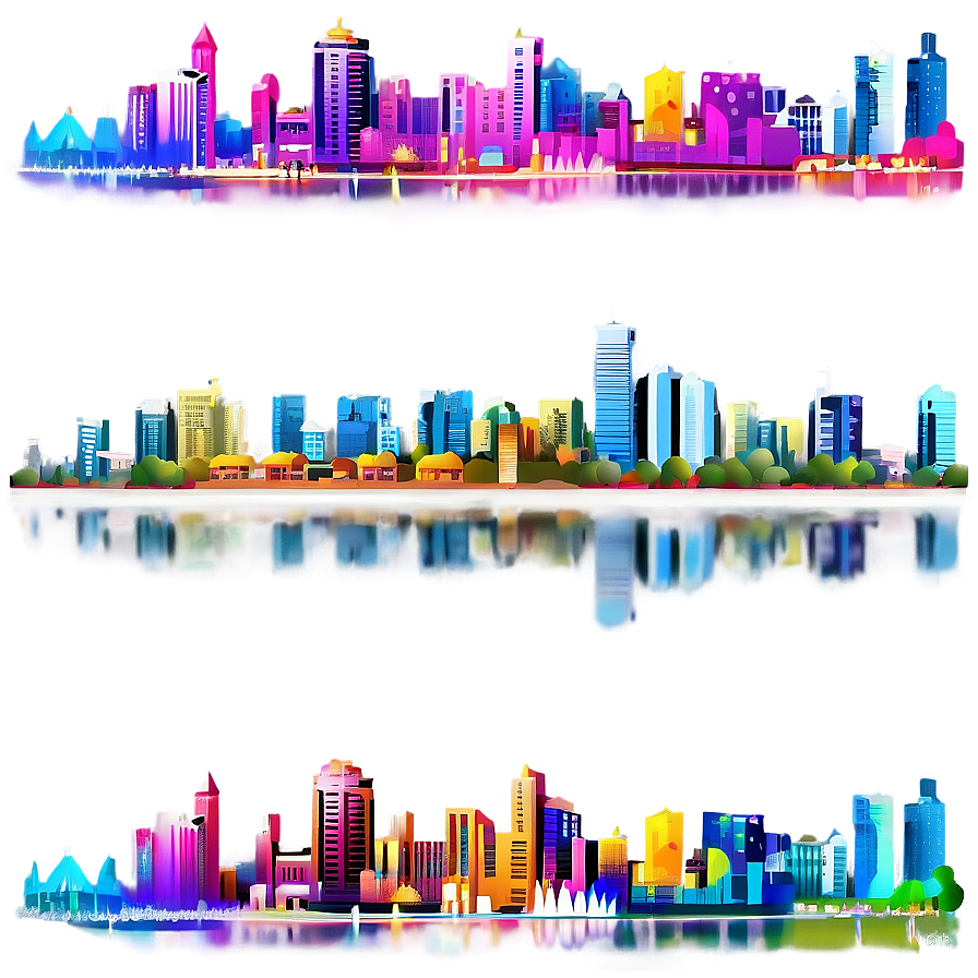 Festive City Skyline Png Ymu